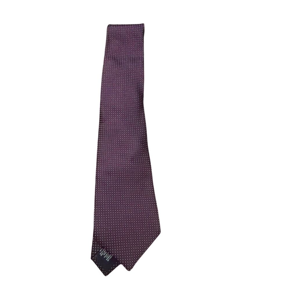 Ermenegildo Zegna Tie Purple Silk Micro Geometric Pattern Classic Italy Luxury